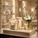 Sac de transport pour chien beige coton respirant doux