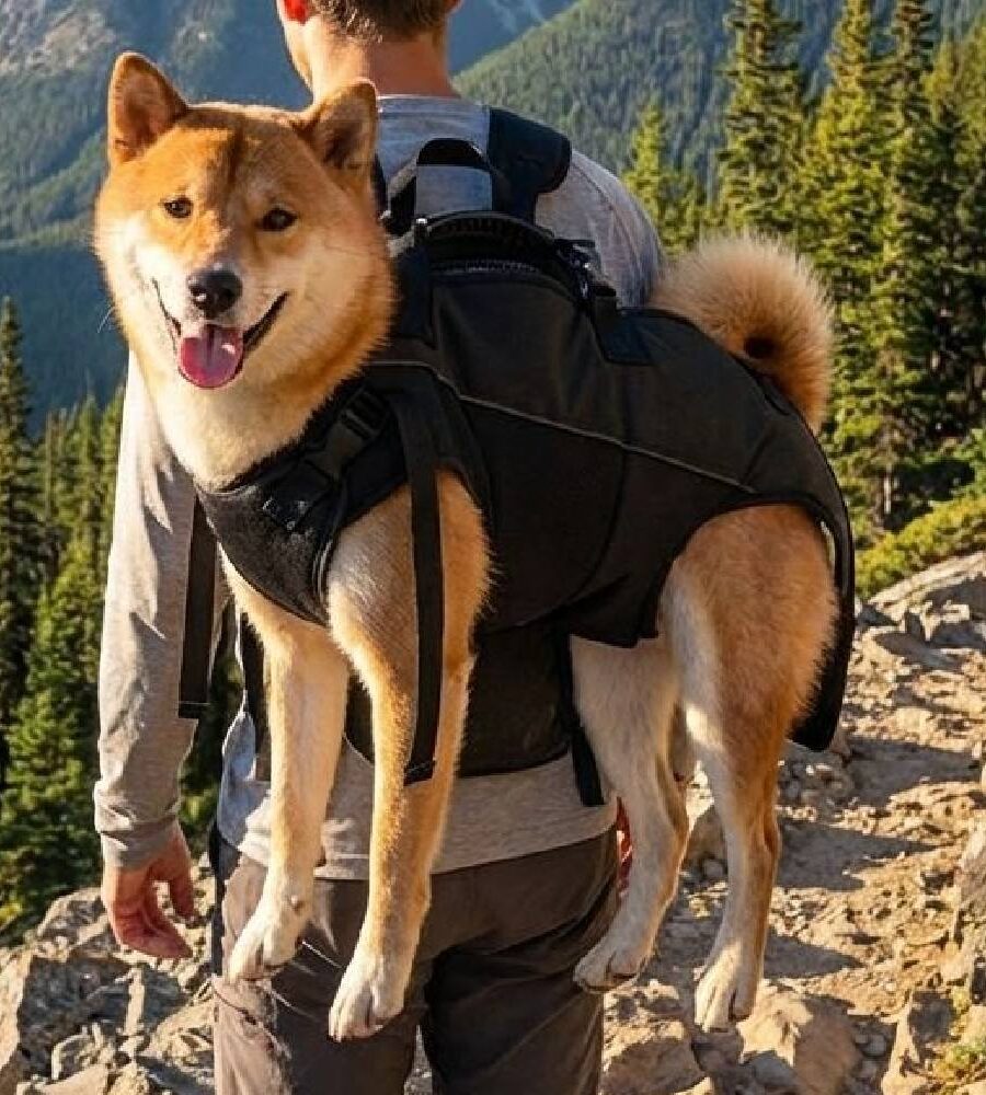 Sac à dos ventral chien 2,50-10kg mains libres randonnée camping vélo et moto
