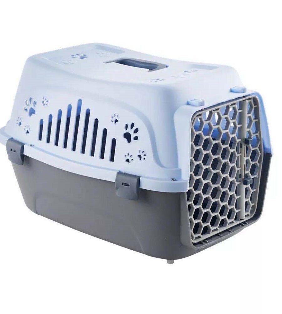 Caisse Transport Chat Chien Capsule Spatiale - Cage Avion Bleue 46cm