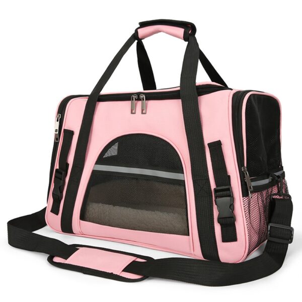 6412000188D-1.jpg Sac Transport Chat Chien Bandoulière Rose - Voyage Confortable