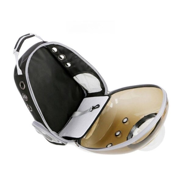 Sac à Dos Transport Chat Oxford Transparent – 9 Trous Aération noir