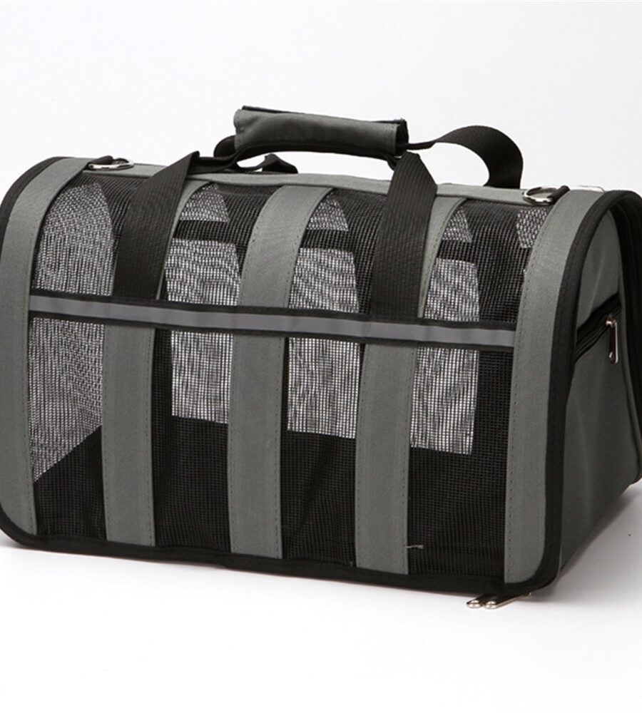 Sac Transport Chat Oxford 600D Respirant Pliable Taille S Gris