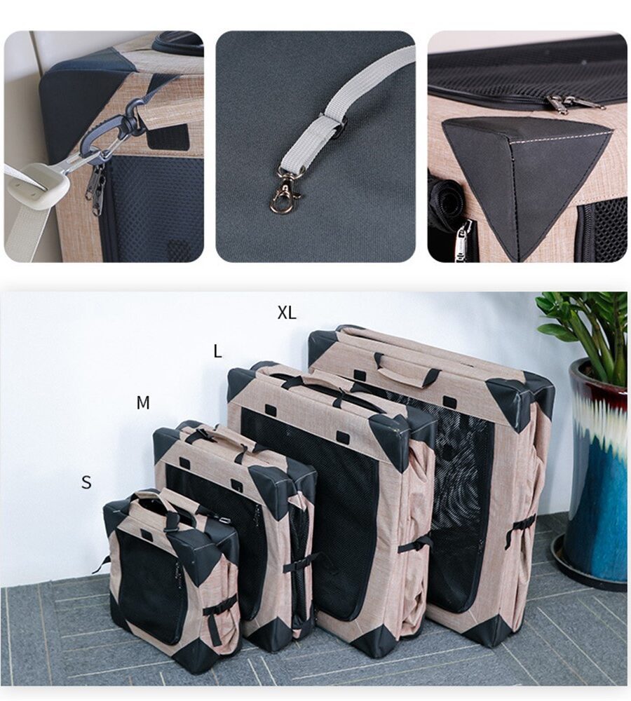 DODOPET Cage Transport Pliable XL Chien Chat - Toile Oxford Respirante