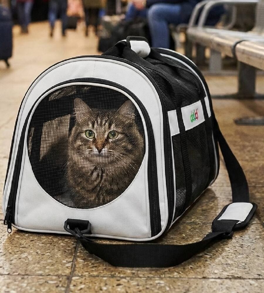 Sac Transport Chien Chat FUNADD – Bandoulière Respirant Gris
