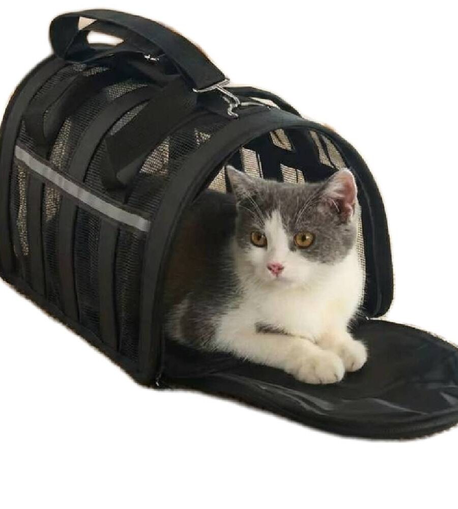 Sac Transport Chat Chien Pliable Oxford 600D - Taille M Respirant Gris