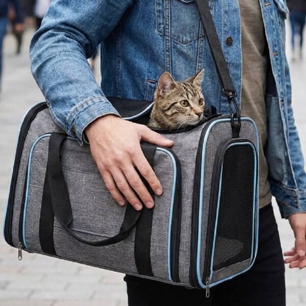 Nouveau projet (3) Sac Transport Chien Chat Extensible Bandoulière