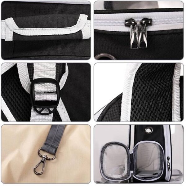 Sac à Dos Transport Chat Transparent– Oxford gros plan