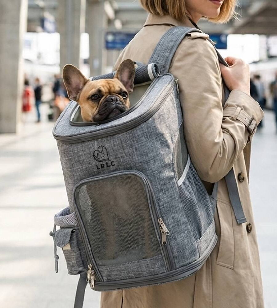 Sac à dos transport chien chat - Confort et praticité 27x27x43cm