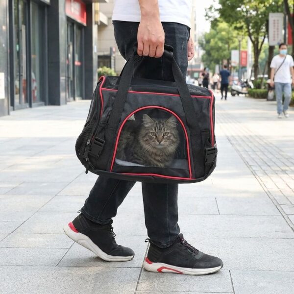 Sac Transport Chat Chien Bandoulière - Tissu Oxford Respirant Noir L