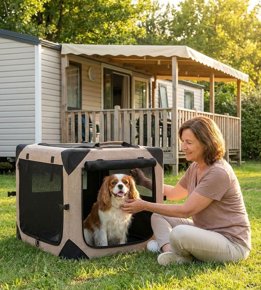 Cage Transport Pliable DODOPET - Chien Chat 8 kg - Home Car Camping - S