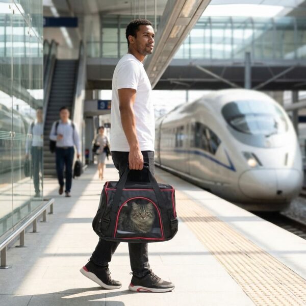 Sac Transport Bandoulière Oxford Respirant Chat gare sncf tgv