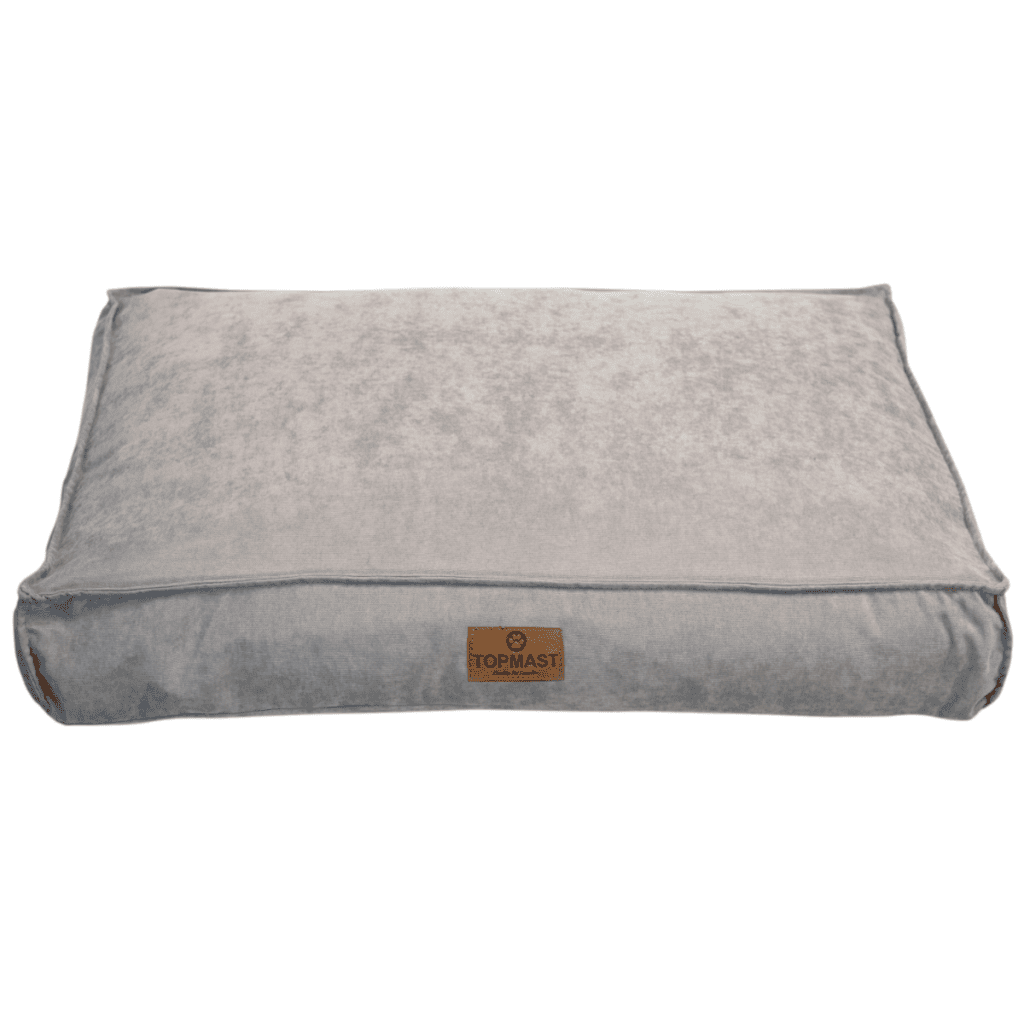 Coussin chien velours gris – photo 1