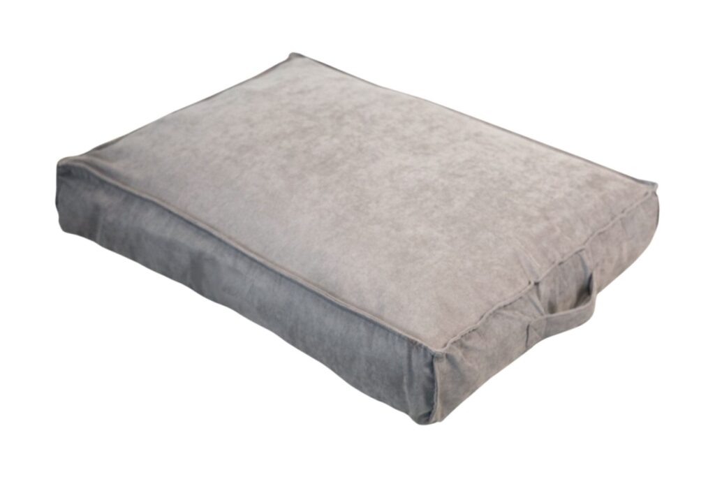 Coussin chien velours gris – photo 2