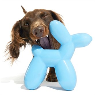 Jouet chien ballon caoutchouc vanille – photo 3