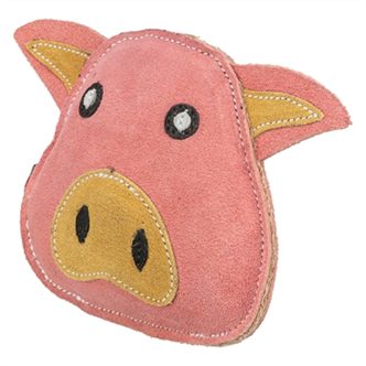 Jouet cochon cuir chien – photo 2