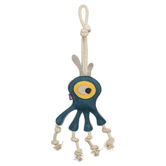 Jouet chien monstre cuir corde – photo 1
