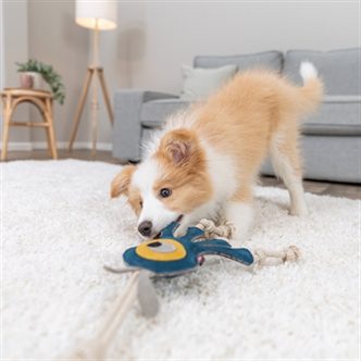Jouet chien monstre cuir corde – photo 3