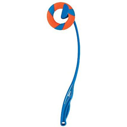 Lot balle Hol-ee Roller bleue et lanceur RingChaser pour chien – photo 3