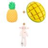 Lot : Ananas en latex Trixie + Mangue BARK en caoutchouc naturel + Mouton Lenny Zolux en peluche avec corde