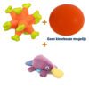 Lot : Oursin de mer flottant Trixie Aqua Toy + Balle en caoutchouc Happy Pet 7 cm + Ornithorynque BARK Pippi en peluche