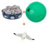 Lot : Bol d’activité Trixie Hide'n'Sniff 18 cm + Balle à snacks Trixie bleue 11 cm + Mouette BARK Sully en peluche