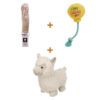 Lot : Racine de caféier à mâcher Martin XL + Ballon d'anniversaire en peluche Fofos 15 x 7 x 36 cm + Peluche alpaga Eyleen Trixie Be Eco 26 cm