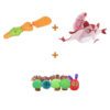 Lot : Canard flottant Trixie 50 cm + Peluche petaure du sucre Bark Sydney + Chenille Eric Carle avec compartiment à friandises
