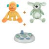 Lot : Singe en tissu Trixie jaune/orange + Chien rayé en peluche Trixie 34 cm + Jeu d'intelligence Trixie Flip & Fun
