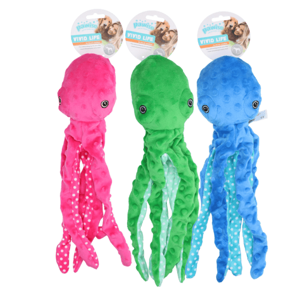 Lot jouet épouvantail Indy Fields et peluche pieuvre Pawise pour chien – photo 3