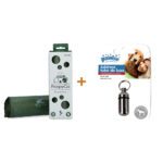 Lot : Boîte distributrice de 300 sacs à déjections PoopyGo lavande + Tube porte-adresse Pawise De Luxe