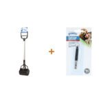 Lot : Pince ramasse-crottes Pawise 71 cm pour chien + Sifflet d'éducation Pawise noir pour chien