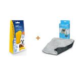 Lot : Brosse 4 en 1 pour chien Pet+Me Dog Hair Brush + Housse antidérapante CoolPets pour tapis rafraîchissant 24/7