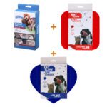 Lot : Filet de séparation pour banquette arrière Pawise + Tapis de léchage Eat Slow Live Longer Duo + Tapis de léchage Eat Slow Live Longer cœur