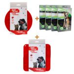 Lot : Tapis de léchage Eat Slow Live Longer rond + Harnais ceinture de sécurité pour chien Pawise + Tapis de léchage Eat Slow Live Longer carré