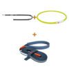 Lot : Collier lumineux Trixie USB Flash Light vert 70 cm + Laisse Trixie double couture noire 200 x 2 cm + Longe plate Zolux Bivouak bleue 5 m