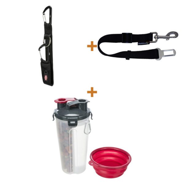Lot : Ceinture de voiture Trixie à mousquetons 30 x 2,5 cm + Ceinture de voiture Happy Pet Petgear + Bouteille eau et croquettes Trixie 2 x 350 ml Lot : Ceinture de voiture Trixie à mousquetons 30 x 2,5 cm + Ceinture de voiture Happy Pet Petgear + Bouteille eau et croquettes Trixie 2 x 350 ml