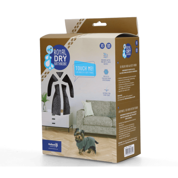 Lot peignoir Royal Dry, tapis à jets d'eau et laisse cuir pour chien – photo 1