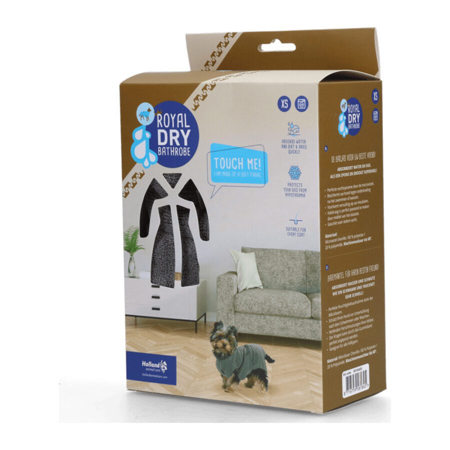Lot peignoir Royal Dry, tapis à jets d'eau et laisse cuir pour chien – photo 1