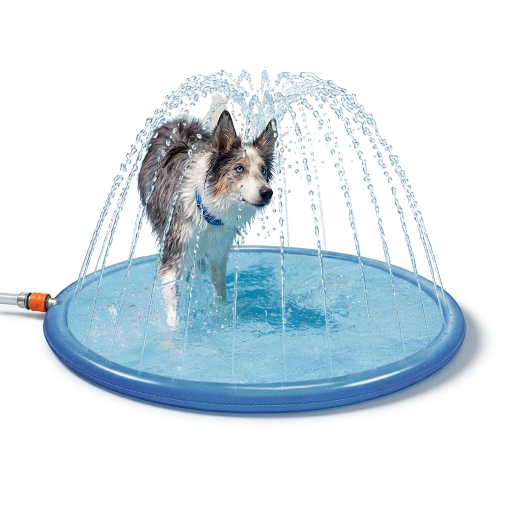 Lot peignoir Royal Dry, tapis à jets d'eau et laisse cuir pour chien – photo 3