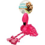 Lot peluche flamant rose, anneau Rainbow World Ring et fleur Garden Paws pour chien – photo 1