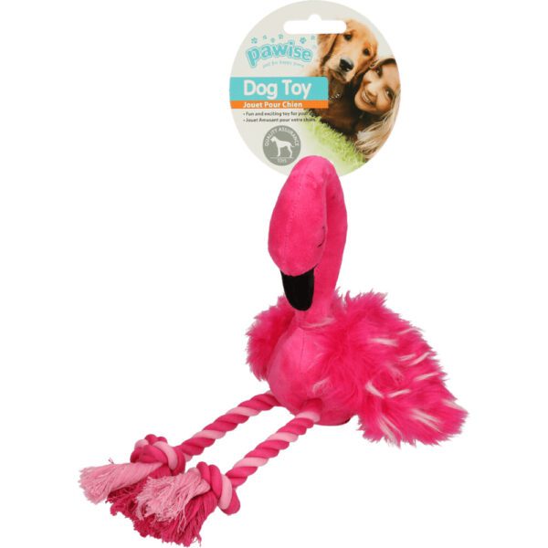 Lot peluche flamant rose, anneau Rainbow World Ring et fleur Garden Paws pour chien – photo 1
