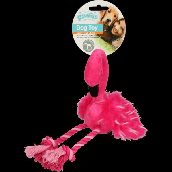 Lot peluche flamant rose, anneau Rainbow World Ring et fleur Garden Paws pour chien – photo 1