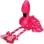 Lot peluche flamant rose, anneau Rainbow World Ring et fleur Garden Paws pour chien – photo 2