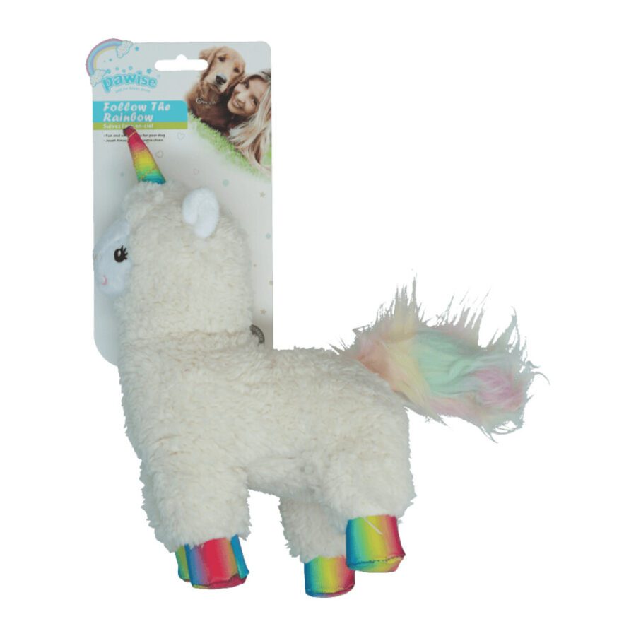 Lot peluche lama Sequine, pneu en mousse et fleur Sakura Garden Paws pour chien – photo 1