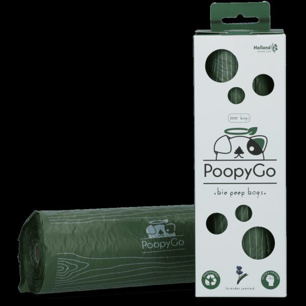 Lot sacs à déjections PoopyGo lavande et tube porte-adresse pour chien – photo 1
