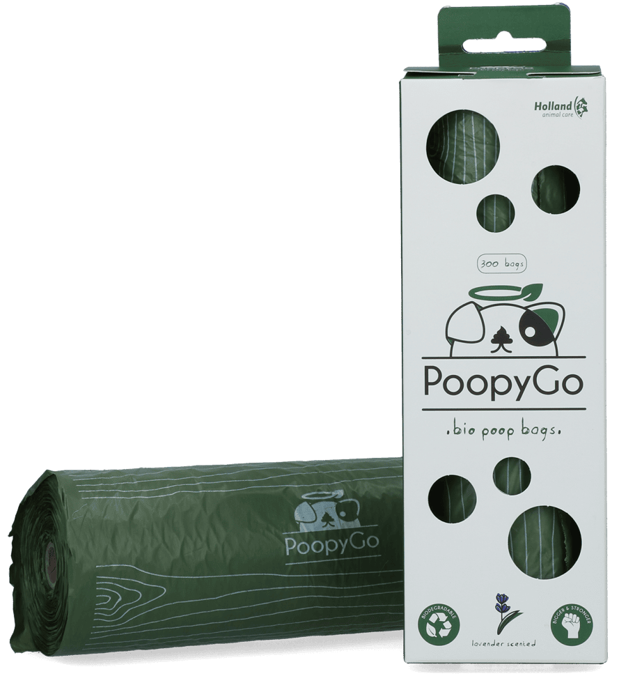 Lot sacs à déjections PoopyGo lavande et tube porte-adresse pour chien – photo 1