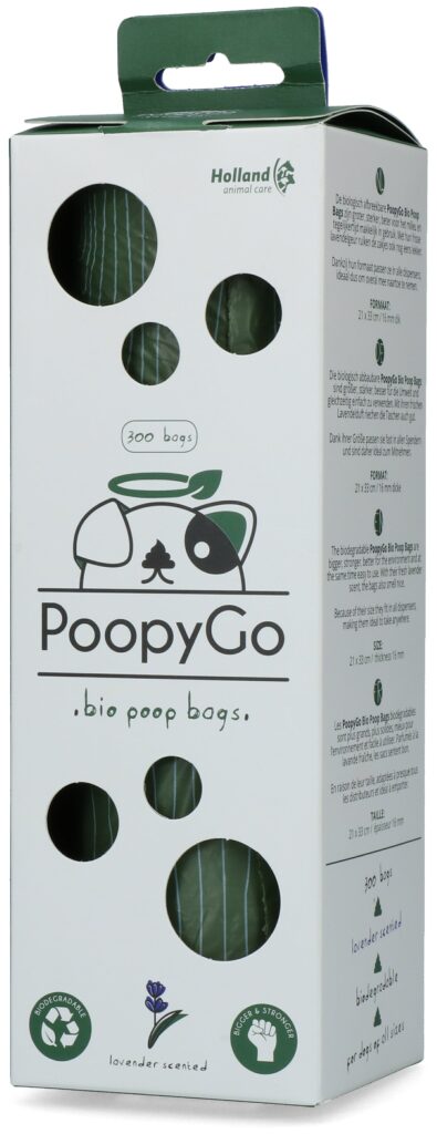 Lot sacs à déjections PoopyGo lavande et tube porte-adresse pour chien – photo 2