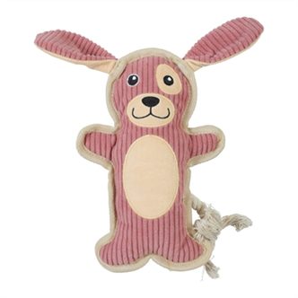 Peluche chien velours rose – photo 1