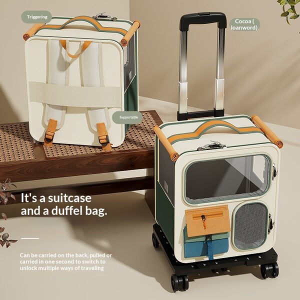 Sac de transport à roulettes pour 2 chats – photo 3
