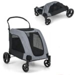 Poussette grise et noire Gros Chien 60 kg